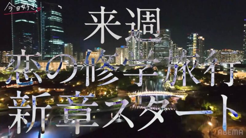 今日好きインチョン編【1話】ネタバレあらすじ感想！新しい旅の舞台はインチョン！重要な第一印象はどうなる？